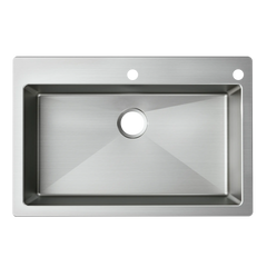 Islet 33"x22" stainless steel 18 gauge single bowl dual mount sink