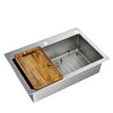 Islet 33"x22" stainless steel 18 gauge single bowl dual mount sink