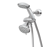 Attune Chrome eight-function 4.75" diameter spray head standard with handshower