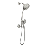 Attract Spot resist brushed nickel six-function 3.75" diameter spray head standard with handshower