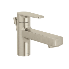 Slate Brushed nickel one-handle low-profile bathroom faucet