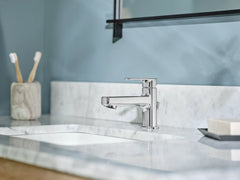 Slate Chrome one-handle low-profile bathroom faucet