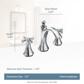 Wynford Chrome two-handle high arc bathroom faucet
