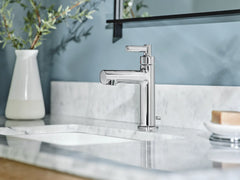 Aluma Chrome one-handle low arc bathroom faucet