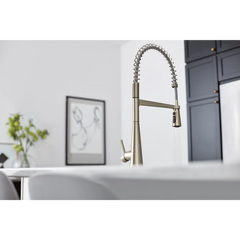 Sleek One-Handle Pre-Rinse Spring Pulldown Kitchen Faucet
