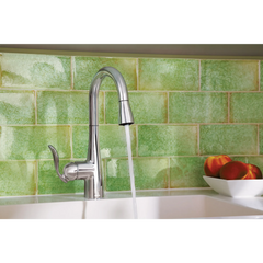 Arbor Chrome one-handle high arc pulldown single mount bar faucet