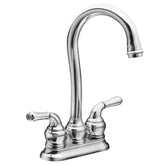 Monticello Chrome two-handle high arc bar faucet