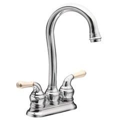 Monticello Chrome two-handle high arc bar faucet