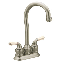 Monticello Chrome two-handle high arc bar faucet