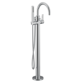 Cia Chrome one-handle tub filler includes hand shower