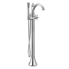 Wynford Chrome one-handle tub filler includes hand shower