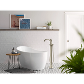 Wynford Chrome one-handle tub filler includes hand shower