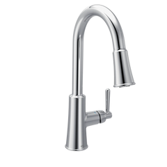 Ember Chrome one-handle high arc pulldown kitchen faucet