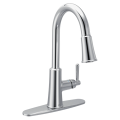 Ember Chrome one-handle high arc pulldown kitchen faucet