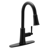 Ember Matte black one-handle high arc pulldown kitchen faucet