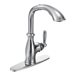 Brantford Chrome one-handle high arc pullout kitchen faucet