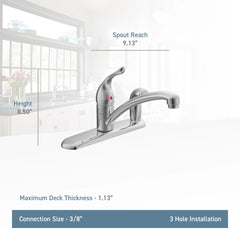 Chateau Chrome One-Handle Low Arc Kitchen Faucet