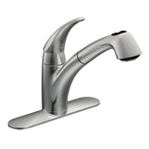 Extensa Chrome one-handle low arc pullout kitchen faucet
