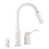 Aberdeen Chrome one-handle high arc pulldown kitchen faucet