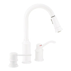 Aberdeen Chrome one-handle high arc pulldown kitchen faucet