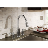 Aberdeen Chrome two-handle high arc pulldown kitchen faucet