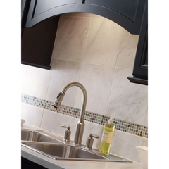 Aberdeen Chrome two-handle high arc pulldown kitchen faucet