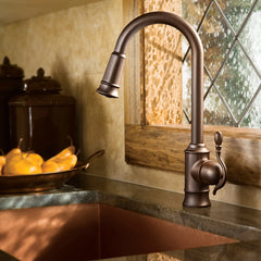Woodmere Chrome One-Handle High Arc Pulldown Kitchen Faucet