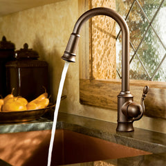 Woodmere Chrome one-handle high arc pulldown kitchen faucet