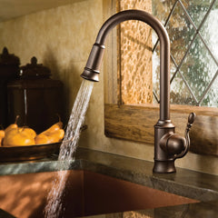 Woodmere Chrome one-handle high arc pulldown kitchen faucet