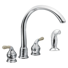 Monticello Chrome two-handle high arc kitchen faucet