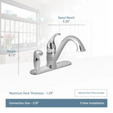 Camerist Chrome One-Handle Low Arc Kitchen Faucet