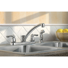 Chateau Chrome Two-Handle Low Arc Kitchen Faucet