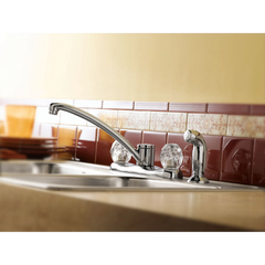 Chateau Chrome Two-Handle Low Arc Kitchen Faucet