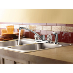 Chateau Chrome two-handle low arc kitchen faucet