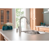 Mediterranean bronze one-handle high arc pulldown kitchen faucet