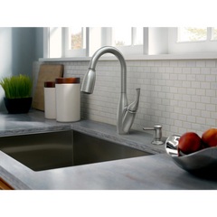 Mediterranean bronze one-handle high arc pulldown kitchen faucet
