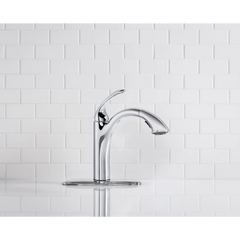 Kinzel Chrome one-handle low arc pullout kitchen faucet