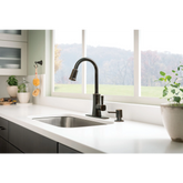 Bridgestone Mediterranean bronze one-handle high arc pulldown kitchen faucet