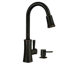 Bridgestone Mediterranean bronze one-handle high arc pulldown kitchen faucet