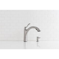 Walden Chrome One-Handle Low Arc Pullout Kitchen Faucet