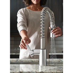 Irvine Chrome One-Handle High Arc Pulldown Kitchen Faucet