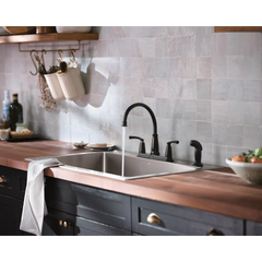 Bexley Matte black two-handle high arc kitchen faucet