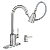 Spot resist stainless one-handle high arc pulldown kitchen faucet