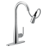 Maureen Chrome one-handle high arc pulldown kitchen faucet