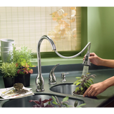 Trianna Chrome one-handle high arc pullout kitchen faucet