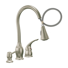 Trianna Chrome one-handle high arc pulldown kitchen faucet