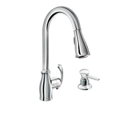 Kipton Chrome One-Handle High Arc Pulldown Kitchen Faucet