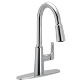 Edwyn Chrome one-handle high arc pulldown kitchen faucet