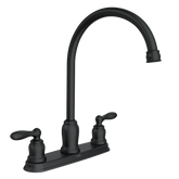Caldwell Matte black two-handle high arc kitchen faucet