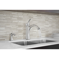 Voss Chrome One-Handle High Arc Pullout Kitchen Faucet